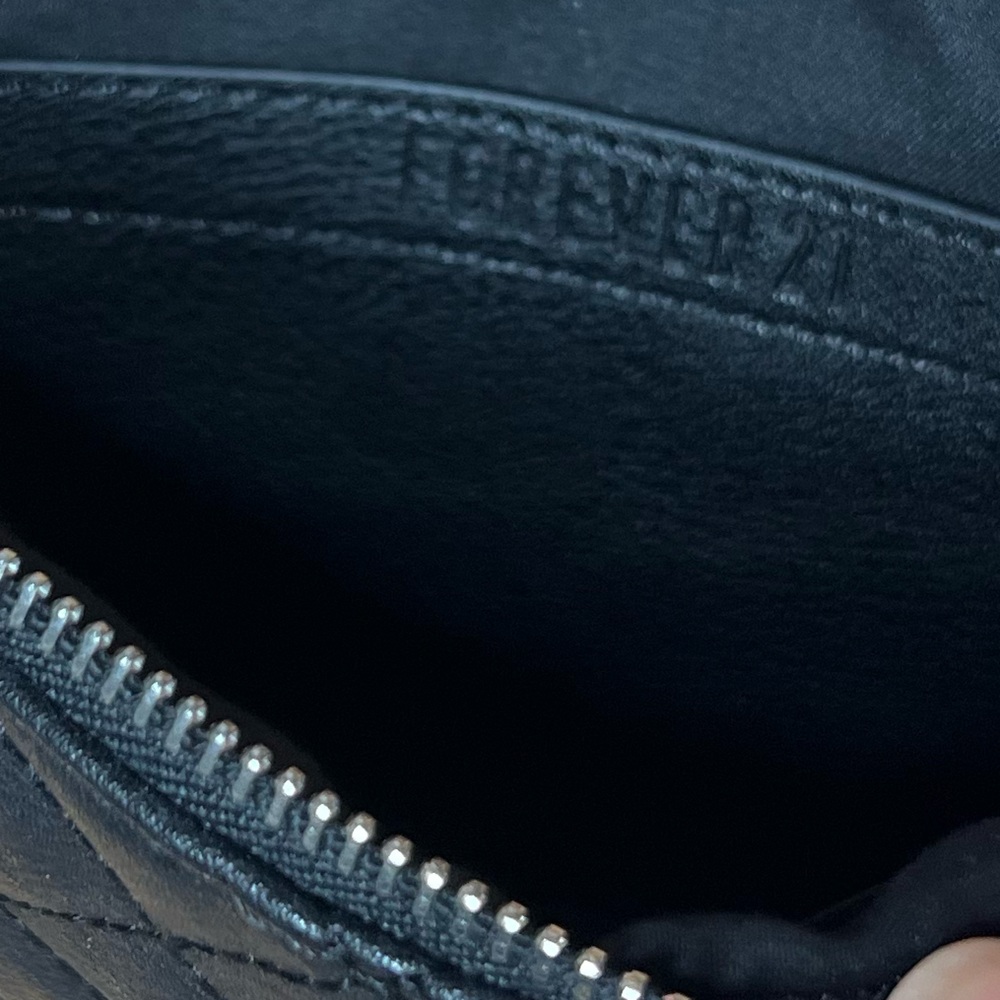 Forever 21 soft faux quilted leather with silver metal chain detail. Clutch. - Picture 5 of 6